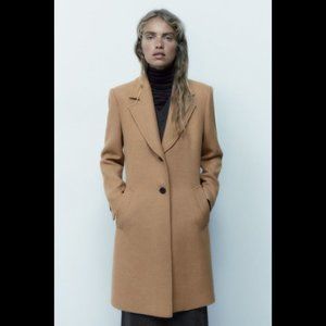 Zara FITTED WOOL BLEND COAT